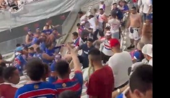 Torcedores do Fortaleza saem na mão durante semifinal da Sul-Americana