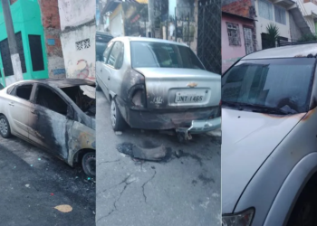 Carros são incendiados por criminosos em Salvador